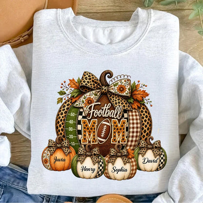 Proud Football Mom Sweatshirt, Personalized Rustic Fall Artwork, Creative Keepsake Gift for Football Moms