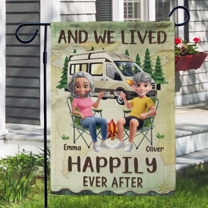 Making Memories One Campsite at a Time – Personalized Garden Flag for Couples or Friends