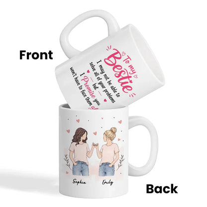 Personalized Ceramic Mug, Pinky Promise Bestie Illustration, Unique Creative Gift for Best Friend