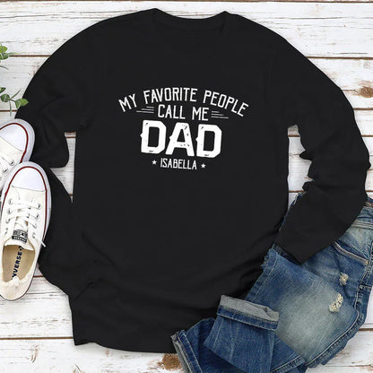 Personalized Papa Classic Tee, My Favorite People Call Me Papa Shirt, Unique Custom Gift for Dad