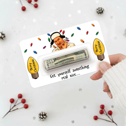 Personalized Money Holder Card, Funny Christmas Movie Design, Colorful Holiday Lights, Unique Gift