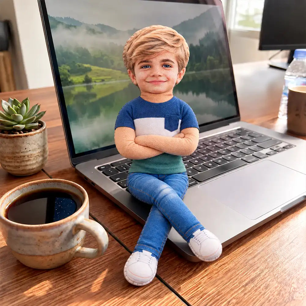 Personalized Photo Squishy Plush Doll, Waving Family Portrait, Unique Gift for Mom, Dad & Kids
