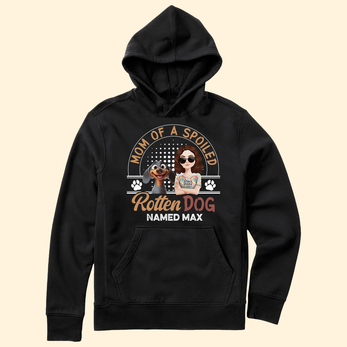 Mom of a Spoiled Dog T-Shirt - Personalized Classic Tee with Custom Name, Perfect Gift for Dog Lovers