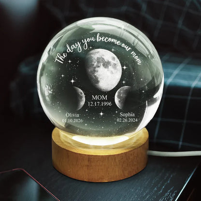 Personalized Moon Phase Globe Lamp for Dad, Unique Gift With Warm To The Moon And Back Glow