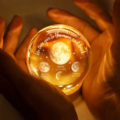 Personalized Moon Phase Globe Lamp for Dad, Unique Gift With Warm To The Moon And Back Glow