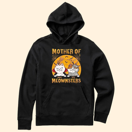 Personalized Custom T-shirt/Sweatshirt/Hoodie, Mother Of Meownsters - Halloween Gift For Cats Lovers, Yourself