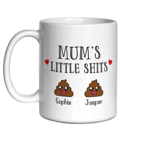 Mom's Precious Little Shits - Personalized Name Mug - Celebrating Mother's Love