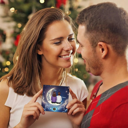 Personalized Acrylic Music Magnet Moon Mom and Daughter Sitting Under Stars Fridge Decor Unique Gift for Mom