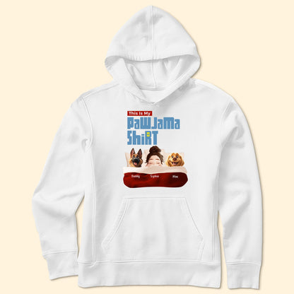 Custom Pawjama Shirt for Couples – Featuring Pets and Their Names, Ideal for Valentine’s Day or Special Occasions, Available in Classic Tee, Women Tee, Hoodie, and Sweatshirt