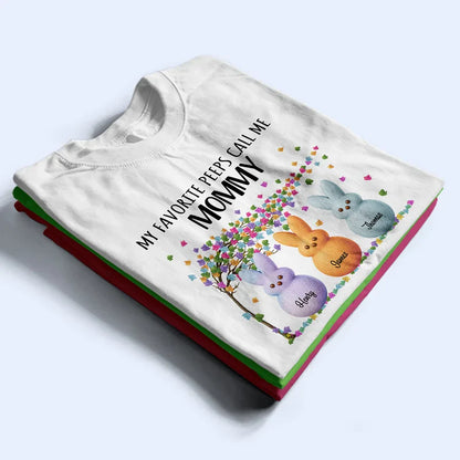 Personalized Grandma Classic Tee with Bunny Peeps and Spring Florals, Cute Unique Gift for Grandma