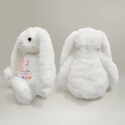 Personalized Plush Bunny with Custom Name for Baby's First Easter, Pastel Keepsake, Unique Gift for New Parents