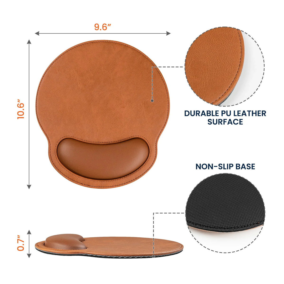 Personalized Wrist Rest Mouse Pad for Papa, Unique Custom Desk Gift for Dad or Grandpa in Warm Brown