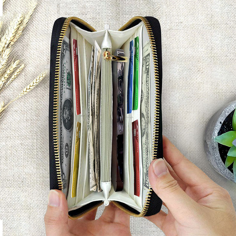Custom Leather Wallet – Beautiful Leather Long Wallet with Heartfelt Grandkids' Names – The Perfect Gift for Grandma