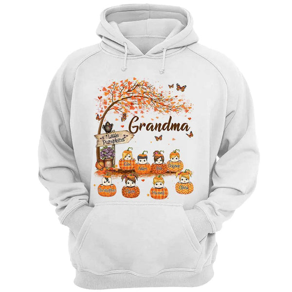 8 Kid Fall Seasons Grandma Little Pumpkin Autumn Personalized T-Shirt Sweatshirt Hoodie