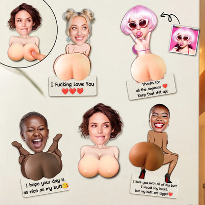Funny Personalized Silicone Acrylic Magnet With Custom Face, Cheeky Unique Gift For Him