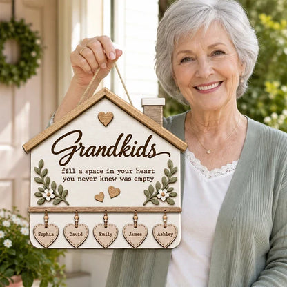 Personalized Grandma and Grandpa Wooden Sign, Where Love Grows Family Keepsake, Creative Gift for Grandparents