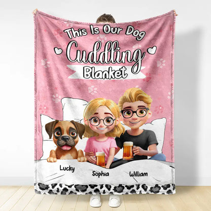 Gift For Couples,Gift For Husband,Gift For Wife,Gift For Boyfriend,Gift For Girlfriend,Dog Lovers,Dog Mom,Dog Dad,Dog Couple,Pet Lovers,Pet Mom,Pet Dad,Pet Couple,Love - Our Dog Cuddling Blanket - Personalized Fleece Blanket, Sherpa Blanket