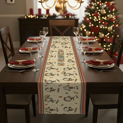 Personalized Table Runner with Grandkid Doodles and Autumn Leaves, Unique Gift for Grandparents