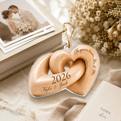Acrylic Ornament with The Year We Became Mr. & Mrs., Creative Holiday Tree Keepsake Gift for Newlywed Couple