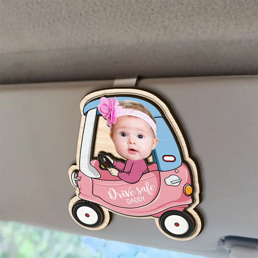 Personalized "Drive Safe" Car Visor Clip – Perfect Father’s Gift with Fun and Heartfelt Custom Design