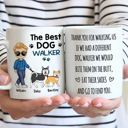 Dog Lovers,Dog Mom,Dog Dad,Gift For Yourself - The Best Dog Walker - Personalized Mug
