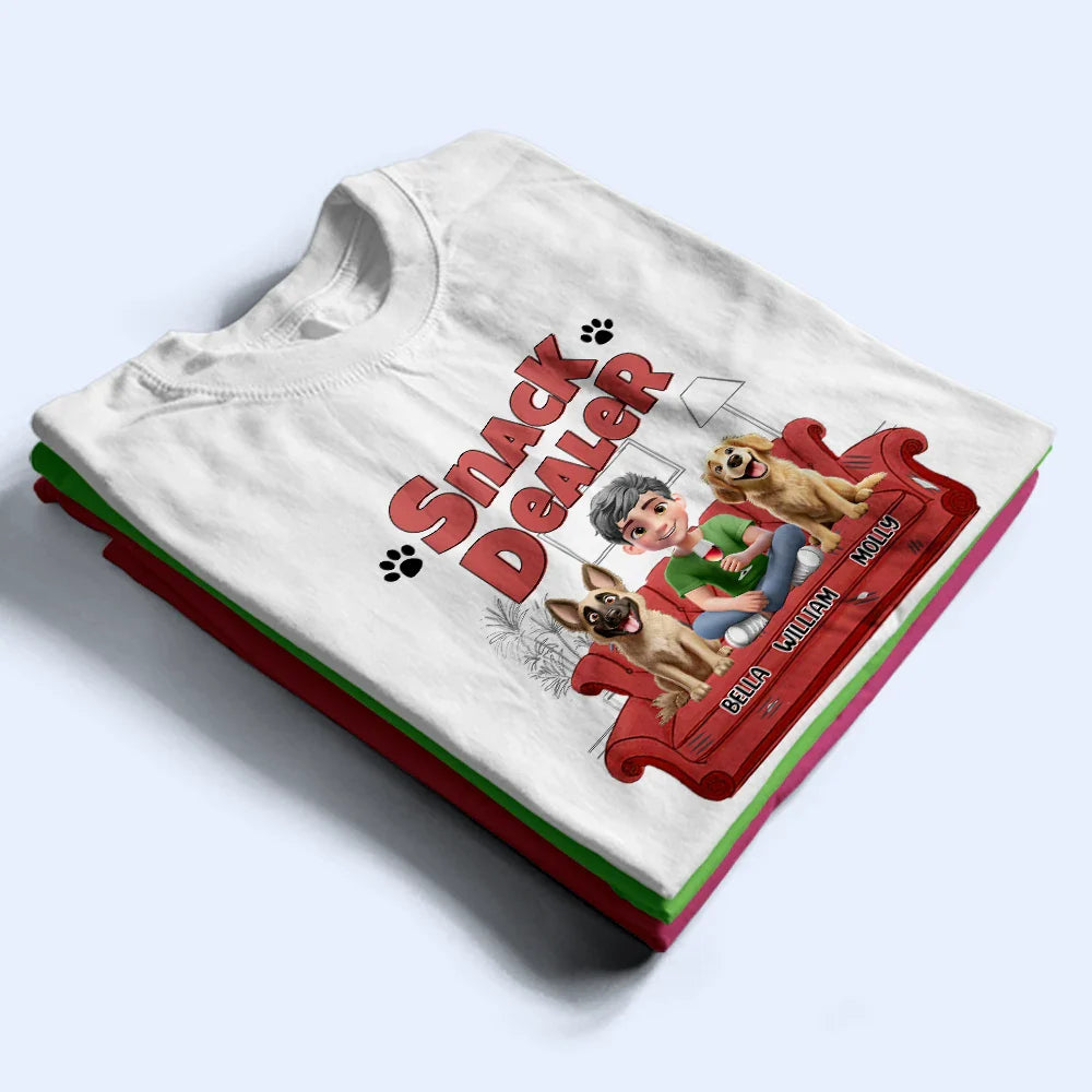 Dog Lovers,Dog Mom,Dog Dad,Gift For Yourself,Happy - Treat Dealer 3D Effect Dogs - Personalized T Shirt