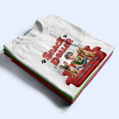 Dog Lovers,Dog Mom,Dog Dad,Gift For Yourself,Happy - Treat Dealer 3D Effect Dogs - Personalized T Shirt