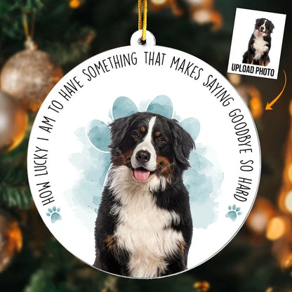Personalized Acrylic Ornament, Custom Dog Photo Memorial with Goodbye Quote, Unique Sympathy Gift for Pet Owner
