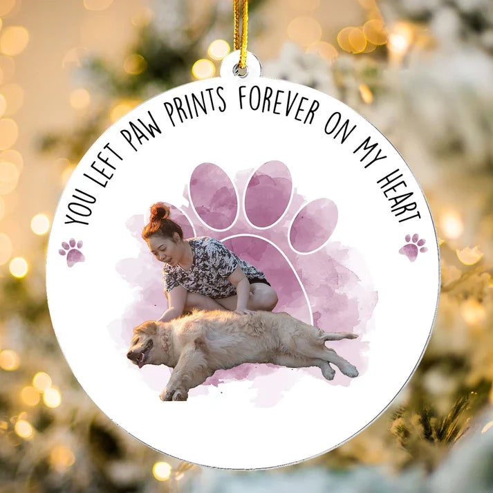 Personalized Acrylic Ornament, Custom Dog Photo Memorial with Goodbye Quote, Unique Sympathy Gift for Pet Owner