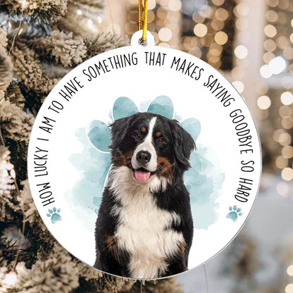 Personalized Acrylic Ornament, Custom Dog Photo Memorial with Goodbye Quote, Unique Sympathy Gift for Pet Owner