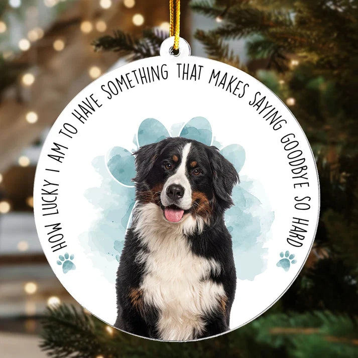 Personalized Acrylic Ornament, Custom Dog Photo Memorial with Goodbye Quote, Unique Sympathy Gift for Pet Owner