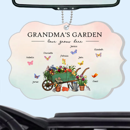 Personalized "Grandma's Garden" Poster, Keychain, Plaque, Ornament, Pillow, Wallet Card, Cup, and Sign - A Perfect Gift for Family Love and Cherished Memories