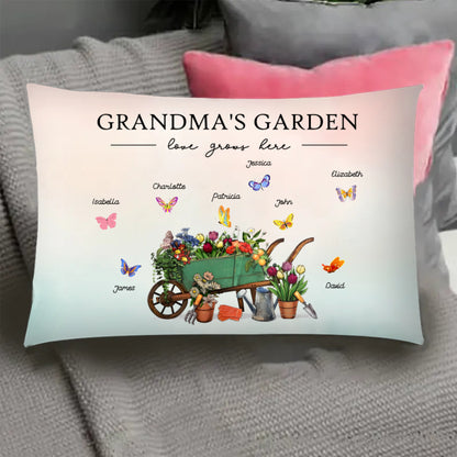 Personalized "Grandma's Garden" Poster, Keychain, Plaque, Ornament, Pillow, Wallet Card, Cup, and Sign - A Perfect Gift for Family Love and Cherished Memories