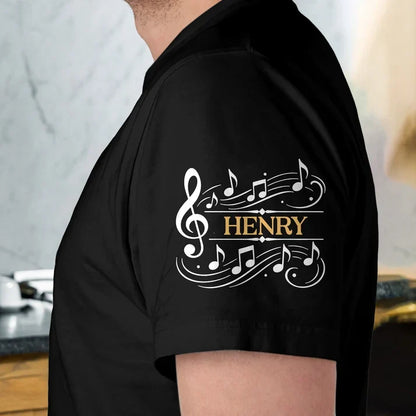 Praise Him With the Strings Dual Print Classic Tee, Personalized Faith Design, Creative Gift for Guitarists