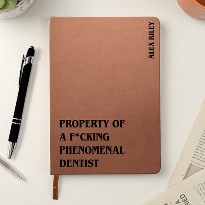 Personalized Leather Journal for a F*cking Phenomenal Professional – Bold Custom Gift for Nurse, Teacher, Boss or More