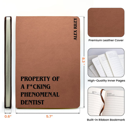Personalized Leather Journal for a F*cking Phenomenal Professional – Bold Custom Gift for Nurse, Teacher, Boss or More