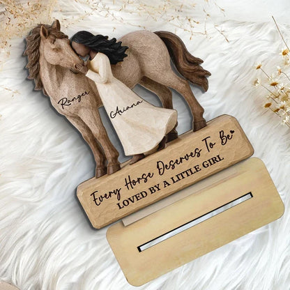 Just a Girl Who Loves Her Horse Personalized 2-Layer Wooden Plaque, Creative Gift for Equestrians