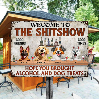 Dog Lovers, Pet Lovers, Grilling - Hope You Brought Alcohol And Dog Treats - Personalized Classic Metal Signs
