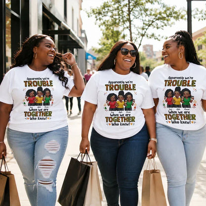 Personalized Classic Tee With Winking Friends & Tribal Lettering, Unique Gift For Close Friends