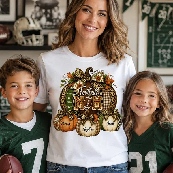 Proud Football Mom Sweatshirt, Personalized Rustic Fall Artwork, Creative Keepsake Gift for Football Moms