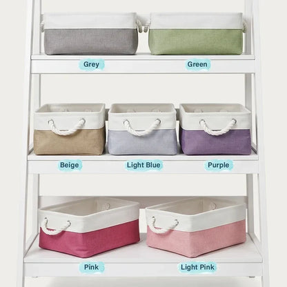 Cotton Linen Rope Basket, Personalized Pastel Bookstore Scene, Creative Gift for Readers and Home Organizers