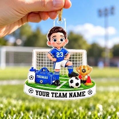 Proud Soccer Memory Acrylic Ornament, Personalized Young Athlete by Goal, Creative Gift for Granddaughter
