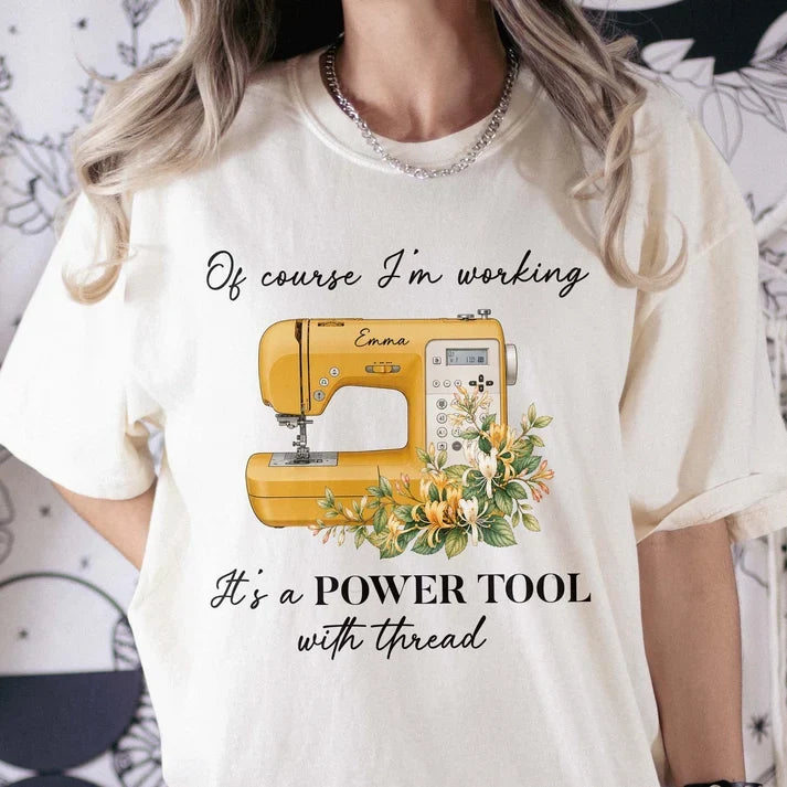 Personalized Classic Tee with Funny Fabric Collecting Quote, Unique Sewing Gift for Mom, Grandma or Friend