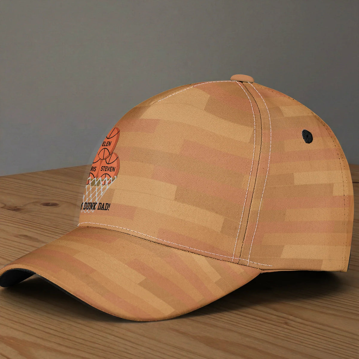 Personalized Classic Cap With Basketball Hoop Design, Unique Creative Gift For Dad