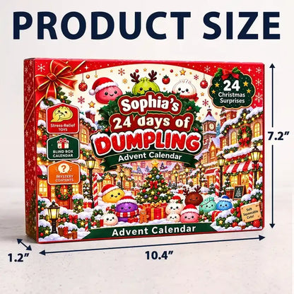 Personalized Winter Village Squishy Advent Calendar, 24 Dumpling Surprises, Unique Christmas Gift for Kids