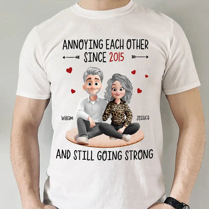 Funny Couple Cartoon Classic Tee, playful love design for partners, perfect as a thoughtful gift and everyday wear