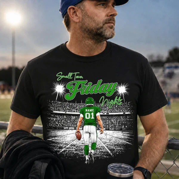 Personalized Sweatshirt, Football Player Walking Onto a Floodlit Field, Creative Gift for Football Fans