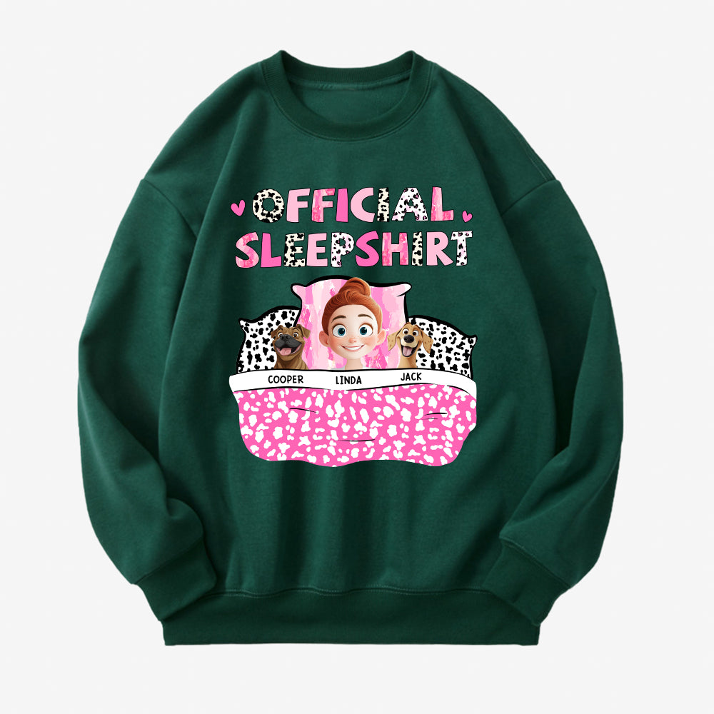 Personalized Dog Lover Sleep Shirt – Official Sleepshirt with Cute Design Featuring Pet Names, Ideal for Kids and Pet Lovers, Perfect for Birthdays or Casual Wear