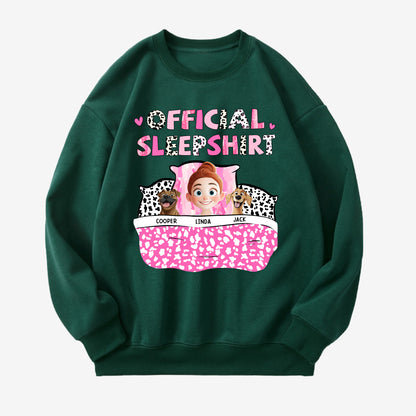 Personalized Dog Lover Sleep Shirt – Official Sleepshirt with Cute Design Featuring Pet Names, Ideal for Kids and Pet Lovers, Perfect for Birthdays or Casual Wear