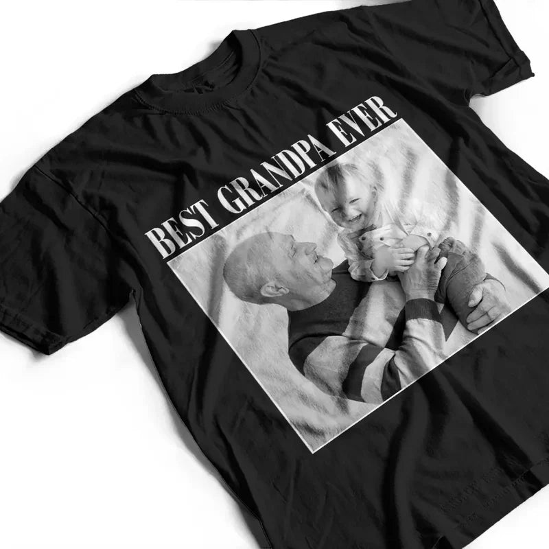 Custom Classic Tee For Dad With Family Photo, Creative Gift From Kids, Heartfelt Everyday Shirt